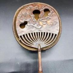 銅器 竹蘿扇蓋香炉 薫香炉 香炉 香道具 装飾品 工芸品 美術品
