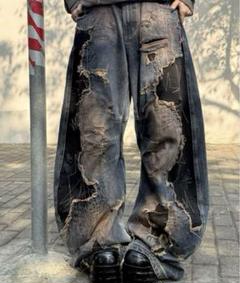 PERSONSOUL CURVED BLADE DENIM JEANS