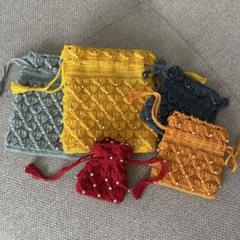 ハンドメイド　巾着　ポーチ　5種