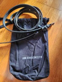 ANN DEMUELEMEESTER ブラックレザー ベルト約168cm保存袋有 ANN DEMUELEMEESTER ブラックレザー ベルト約168cm保存袋有