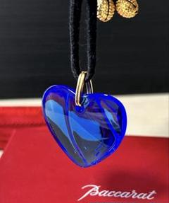Baccarat バカラ サファイア ハートクリスタル　ネックレス　※元箱付属