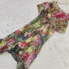 《美品》 TSUMORICHISATO 総柄ワンピース マルチカラー 2 シルク