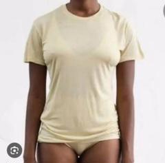 baserange bamboo Tシャツ レギュラーフィットイエロー サイズS baserange bamboo Tシャツ レギュラーフィットイエロー サイズS