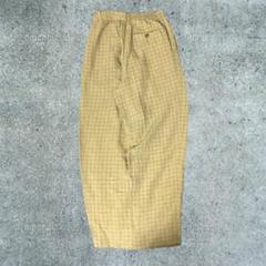 (古着)90s USA製 ワイドリネンスラックス　チェック　cityboy 90s unknown スラックス cityboy タータンチェック usa古着