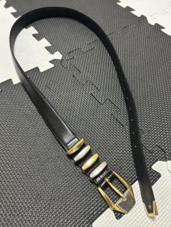 美品　ジャンニヴェルサーチ 4連 ベルト レザー ブラック