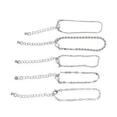 シルバー ブレスレット メッキ スタッカブル チェーンブレスレット ジュエリー
