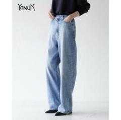 【新品タグ付】YANUK ヤヌーク JOAN ルーズストレートデニムパンツ 26のサムネイル