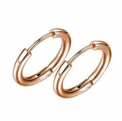 ピアス フープピアス リング シンプル ステンレス銅 12mm ピンクゴールド