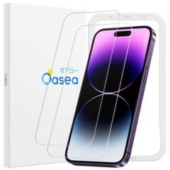 Oasea iPhone 14 Pro ガラスフィルム 高精度ガイド枠付き 2枚