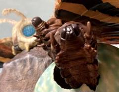 モスラ幼虫2体、卵、卵のかけら付き、卵の台座岩石のセット