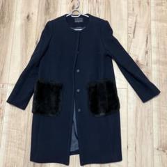 未使用 エムプルミエ M-PREMIER ウールカシミヤ コート 黒 38 M-PREMIER エムプルミエ コート