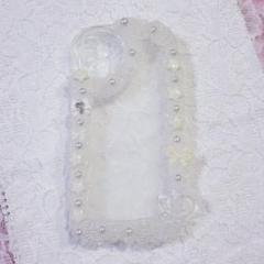 ハンドメイド♡iPhoneケース♡スマホケース♡白♡量産型♡スナ系♡天使界隈