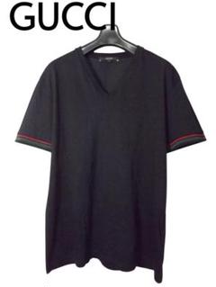GUCCI（グッチ）イタリア製 袖がグッチカラーライン Tシャツ