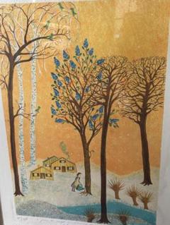 作家：Lou Beadle ある日、雪は金色に見えるだろうリトグラフ26/175 作家：Lou Beadle ある日、雪は金色に見えるだろうリトグラフ26
