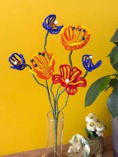 ビーズフラワー ブーケ ハンドメイド 造花 インテリア 枯れない花 No.28