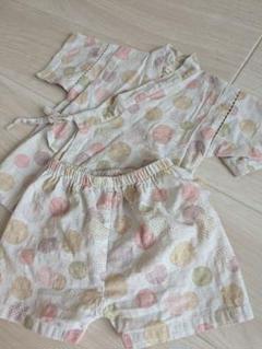 和こども 甚平 90cm 多色ドット