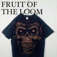 FRUIT OF THE LOOM スカルTシャツ ブラック　XL