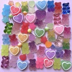 ハンドメイド♡ネイル♡デコパーツ♡カラフル♡グミ風パーツ♡ハート、くま、星74