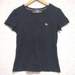 バーバリーブルーレーベル　ノースリーブ　Tシャツ　黒　刺繍　ロゴ　ノバチェック バーバリーブルーレーベル ノースリーブ カットソー ニット ノバ