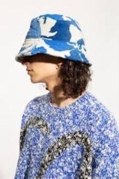 DRIES VAN NOTEN/ドリスヴァンノッテン/総柄バケットハット/ブルー DRIES VAN NOTEN/ドリスヴァンノッテン/総柄バケットハット