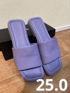 【ほぼ新品】　コーチ サンダル　ミュール　サイズ8 紫　パープル