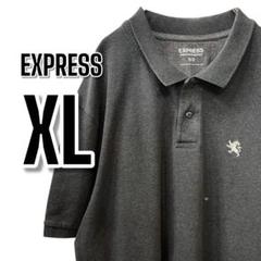 【683】EXPRESS XL ダークグレー　大きめUSA古着 ポロシャツ