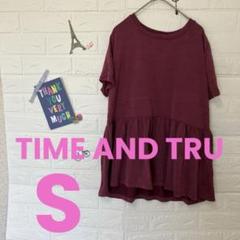 TIME AND TRU バーガンディ 半袖　 【S】