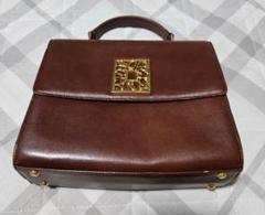 NOVESPAZOブラウンレザー ハンドバッグ ゴールド金具