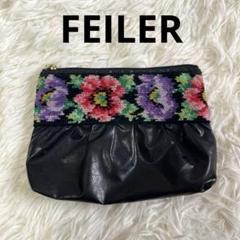 【FEILER フェイラー】ポーチ/花柄/ブラック/レディース