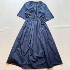 美品　ドゥロワー　ギャザー 半袖ワンピース　長袖　ウエストマーク　フレア