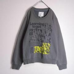 スウェット (M相当) トレーナー ヴィンテージ プリントロゴ グレー系 古着