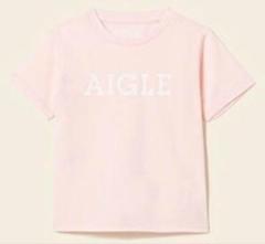 【AIGLE】吸水速乾ロゴキッズTシャツ（新品／ピンク／120）廃盤品