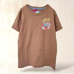 【アズノゥアズピンキー】半袖Tシャツ　M相当　カジュアル　茶色　ロゴプリント　夏