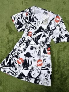 y2k 平成ギャル 新品タグ付き♪ガール総柄半袖Ｔシャツ　Ｌサイズ