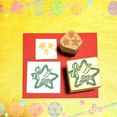 ⌘七夕はんこ〓【飾り星＆三つ星】3cm四方、2cm