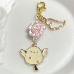 【1360】シマエナガ フラワービーズ チャーム