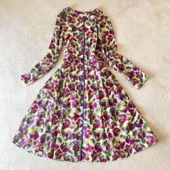 極美品✨ローラアシュレイロンドン　花柄　フレアワンピース　長袖