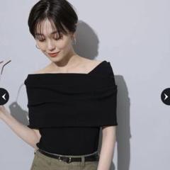 未使用✨Arpege story アルページュストーリー　袖スリットブラウス　黒 新品✨Arpege story アルページュストーリー 袖スリットブラウス 黒S