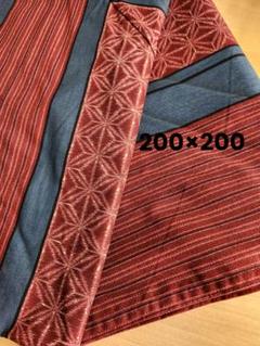 フリーカバー(こたつ) 縞麻 綿 200×200 幾何学模様 新品未使用