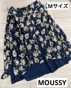 【美品】MOUSSYマウジー花柄 フレア膝下M綺麗め