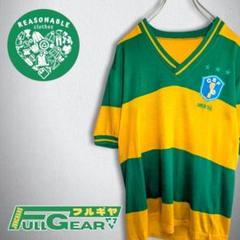 古着　サッカー　ヴィンテージ　ブラジル代表　リンガー　Vネック　エンブレム