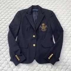 ラルフローレン　ジャケット　紺ブレ　金ボタン　刺繍エンブレム　イタリア製
