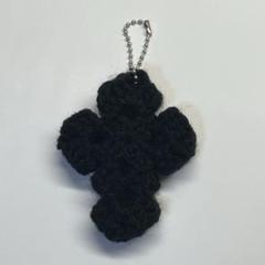十字架 クロス キーホルダー ストラップ 黒 ブラック ハンドメイド グランジ
