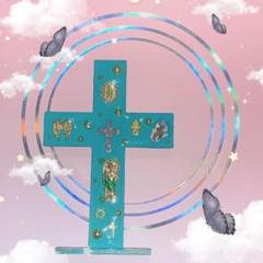 【置物/壁掛】十字架/ミラグロ/コラソン/メキシコ/マリア様/ハムサ/ターコイズ