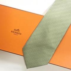エルメス HERMES ネクタイ シルク イエロー H織りタイ ファソネH H柄 エルメス HERMES ネクタイ シルク グリーン H織りタイ ファソネ