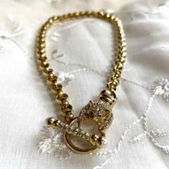 ◆ジバンシー チェーンネックレス ゴールド パンサーモチーフ タイガー 虎①