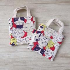 ミニトート　ハンドメイド　ギフト　ポーチ　猫柄