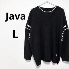 Java ジャバ レディース オーバーサイズニット 黒 ブラック カジュアル Ｌ