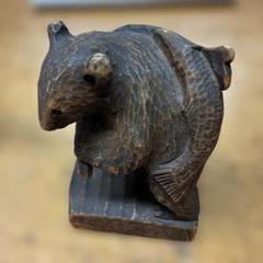 木製クマの彫刻 約28cm 木製クマ彫刻 中井作 - メルカリ