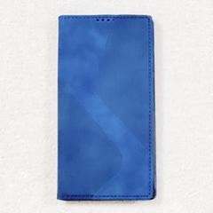 Galaxy S22 Ultra ケース 手帳型 スマホ カバー 青 シンプル